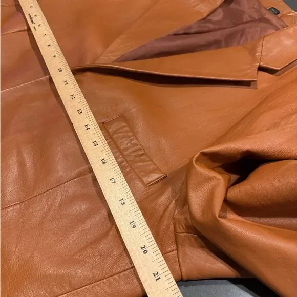 Vintage Macy’s men storeAlfani Men's lamb skin tan Leather Jacket L42